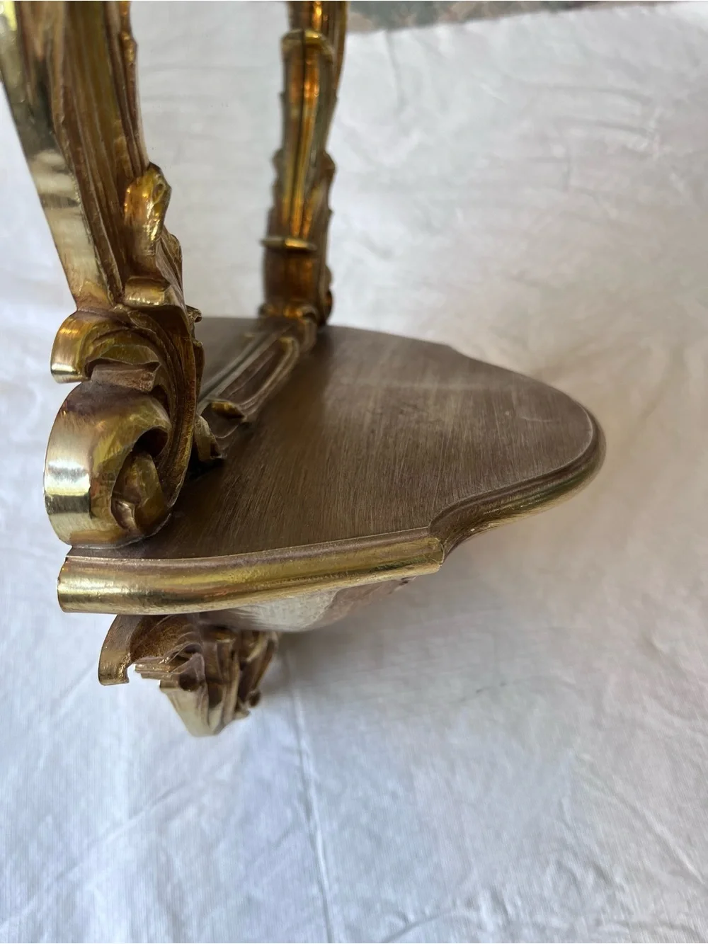 Vintage Syroco Ornate Gold Mirror Shelf Hollywood Regency Glam
